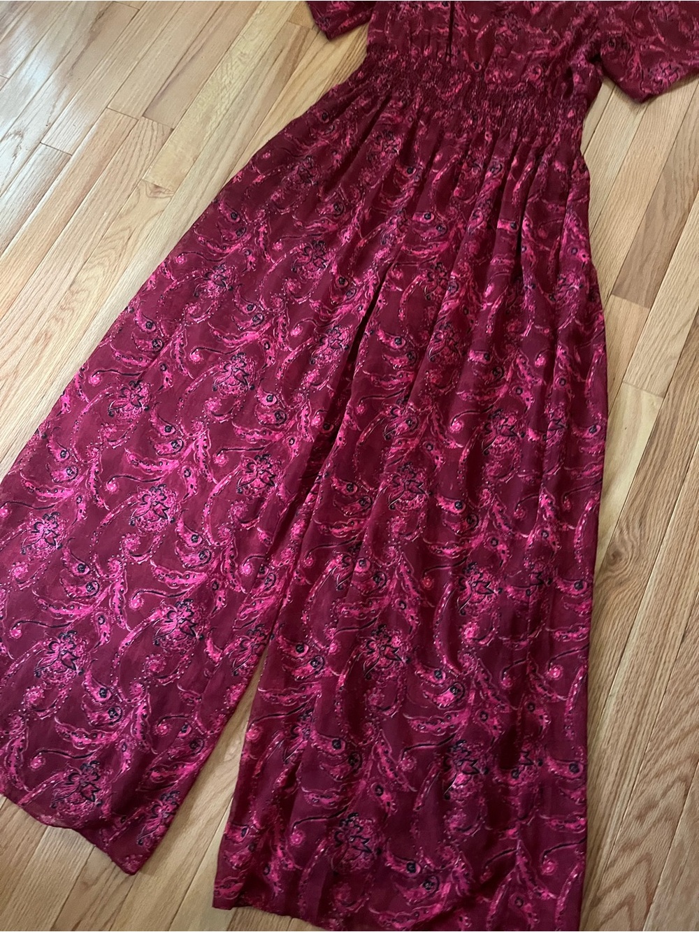 Taylor Pink Paisley Print Wide Leg Jumpsuit 10 Flowy Romantic Cottagecore Summer - Picture 5 of 12
